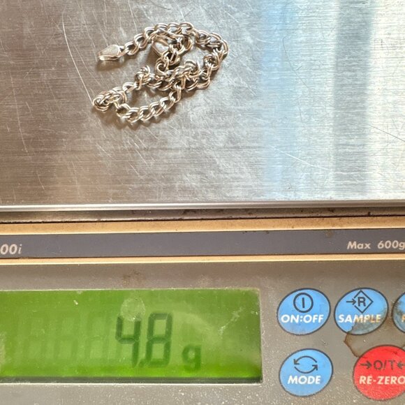 Sterling Silver 925 Double Link Chain Bracelet Lobster Clasp Size 8.25" Length - Picture 9 of 9